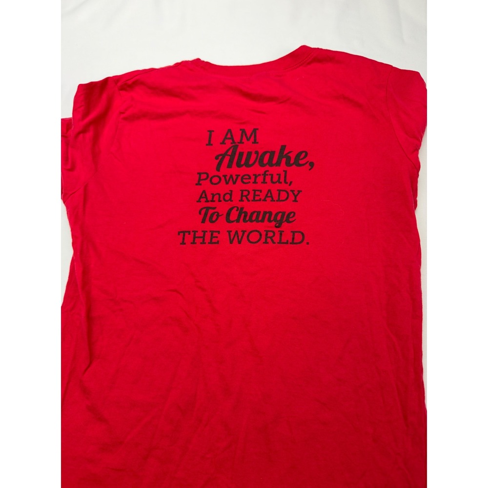 Empowering Quote Graphic Tee Red Short Sleeve Cotton T-Shirt Medium